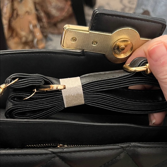 Valentino Orlandi Black Quilted Satchel w/ Crossbody NWT - Picture 8 of 10